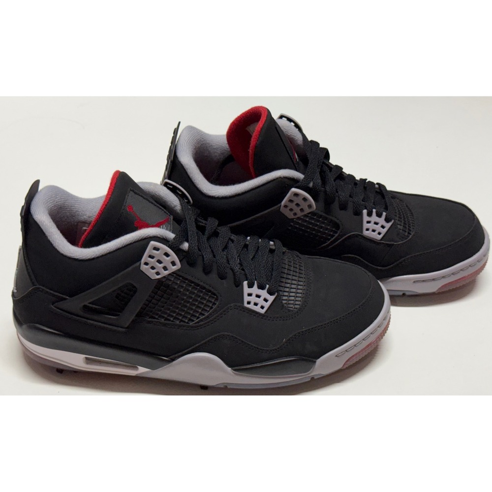 Nike Air Jordan 4 G Bred Black Fire Red Golf Shoes Spiked Mens 11 Used Once